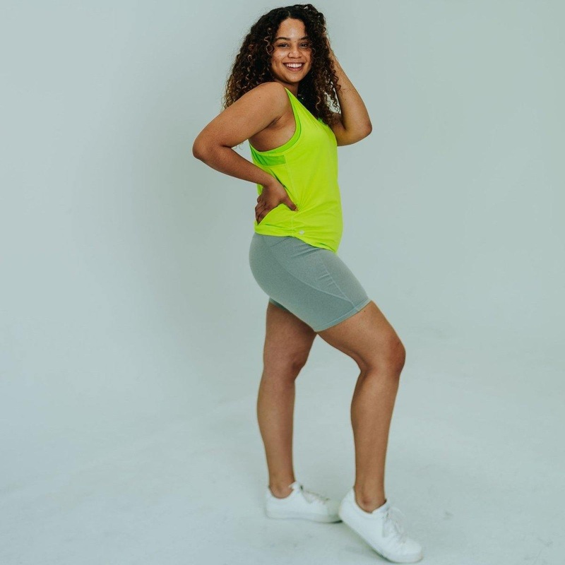 Skin Biker Shorts (8″) – Heathered Gray – S ONLY – FINAL SALE