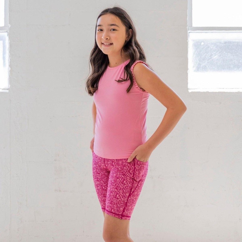 Youth Biker Shorts – Uptown Pink – FINAL SALE