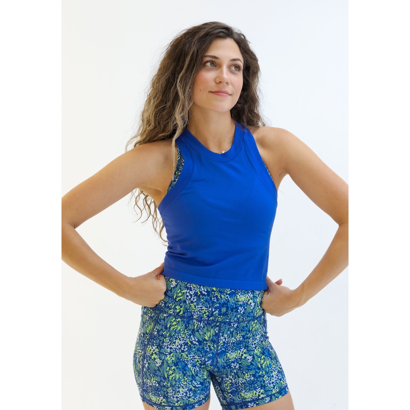 Bella Ribbed Tank (Short) – Cobalt