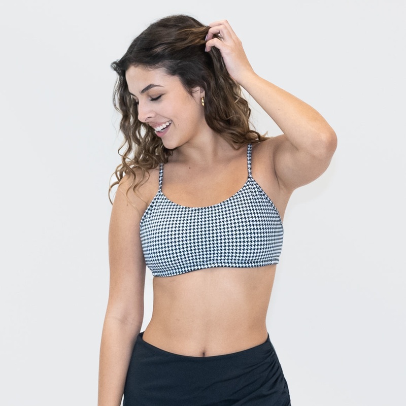 Dana Bralette Bikini Top – Black Houndstooth – FINAL SALE