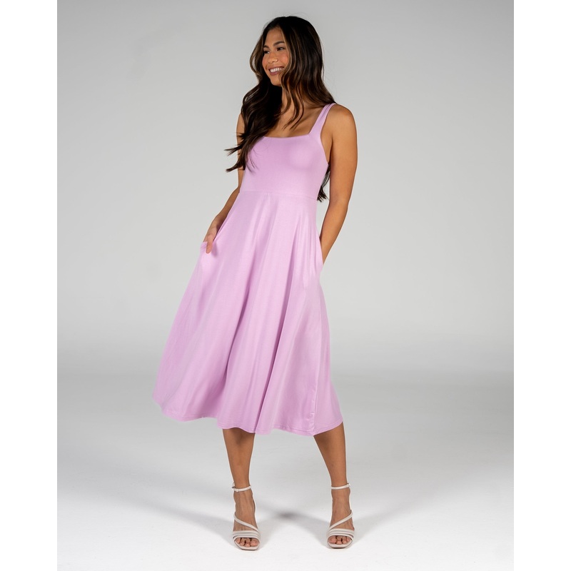 Empire Midi Dress – Soft Orchid – S & M ONLY – FINAL SALE