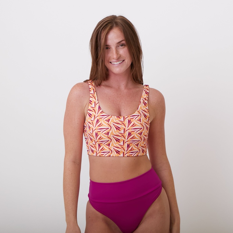 Grace Bikini Top – Abstract Palm – FINAL SALE