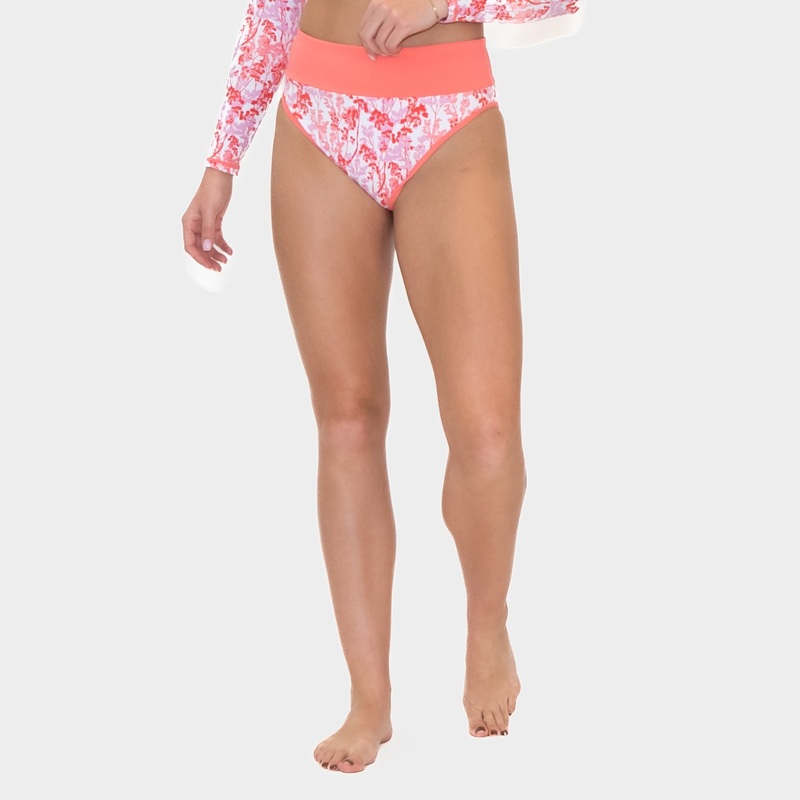 Luna Bikini Bottoms – Coral Floral – FINAL SALE