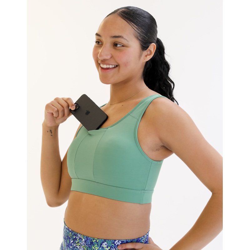 Lux Front Pocket Bra – Pistachio