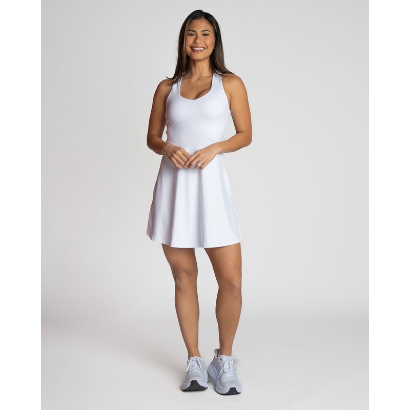 Lux Lightweight Baseline Dress – White – S & M ONLY – FINAL SALE