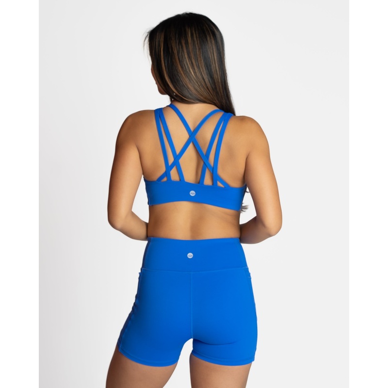 Lux Strappy Sports Bra – Cobalt