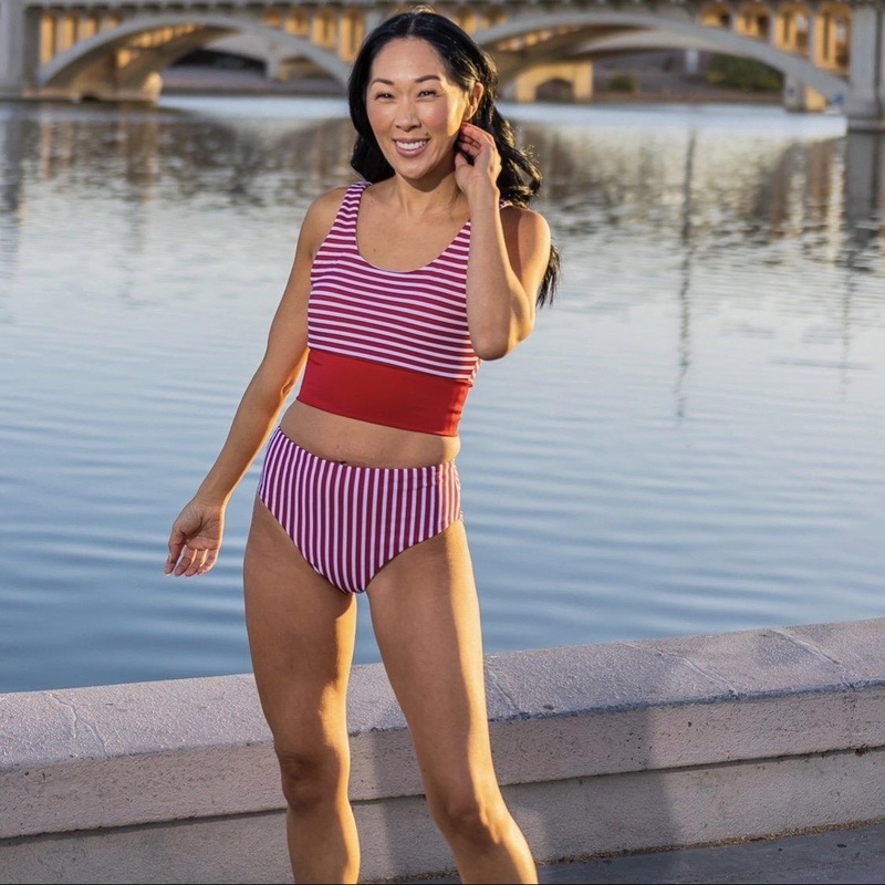 Mirage Bikini Bottoms – Cherry Stripe – FINAL SALE