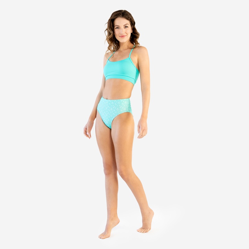 Mirage Bikini Bottoms – Turquoise Small Palm – FINAL SALE