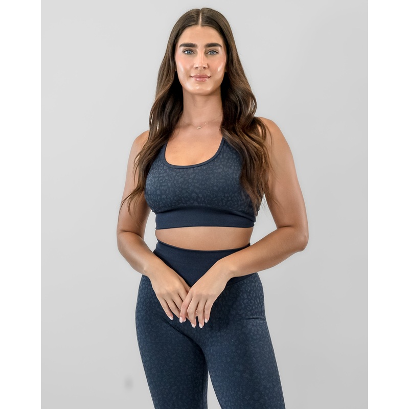 Seamless Racerback Bra – Midnight Cheetah – FINAL SALE