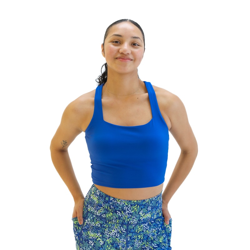 Skin Twist Back Crop – Cobalt
