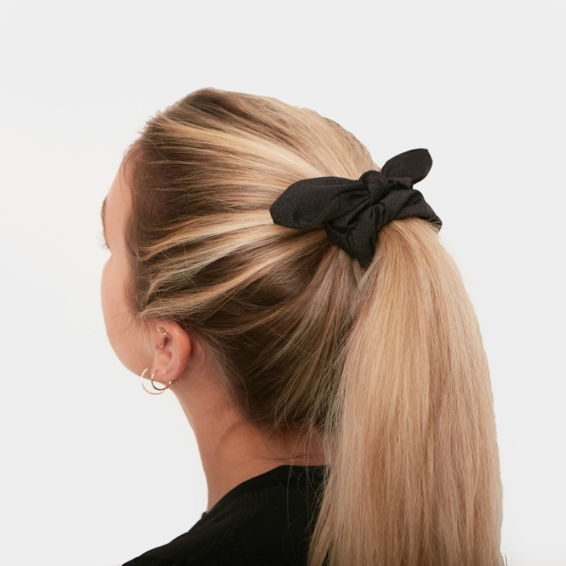 3-Pack Bow Scrunchies – Mulberry, Latte, Black