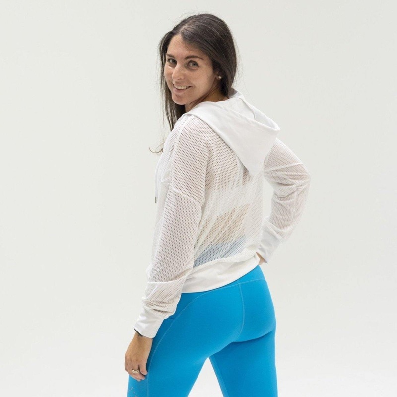 Champion Mesh Hoodie – White – M ONLY – FINAL SALE