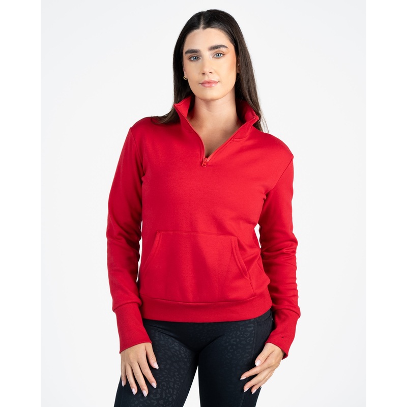Hailey Classic Half Zip – Cherry – FINAL SALE