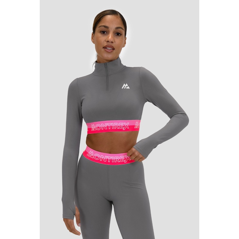 Icon Contrast 1/4 Zip – Winter Sky/Fuchsia/Shocking Pink