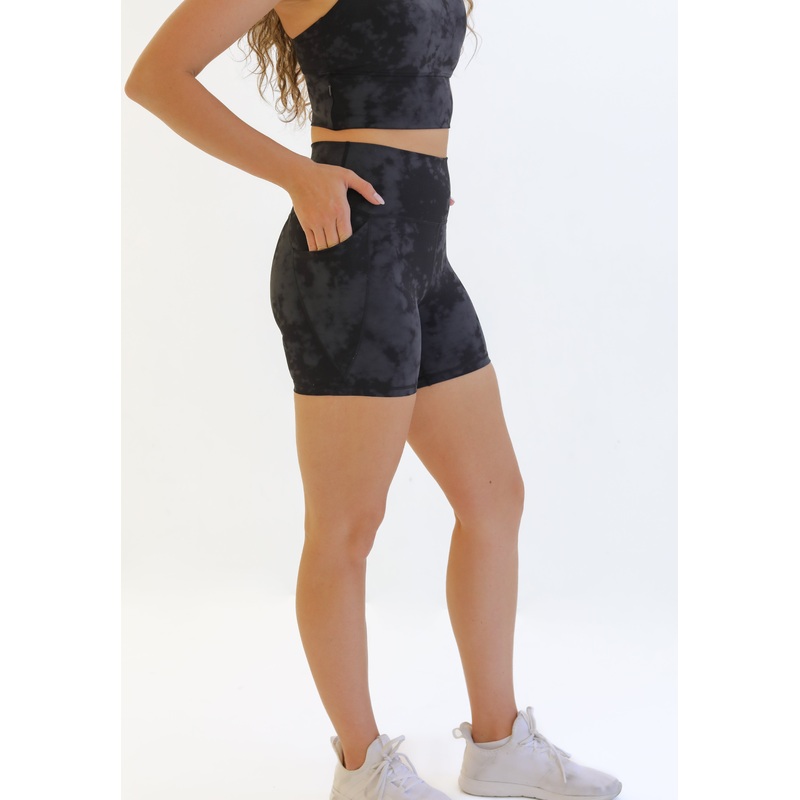 Lux High Waisted Rio Shorts (5 in. inseam) – Onyx Tie Dye
