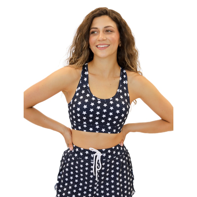 Lux Sarah Sports Bra – Navy Stars