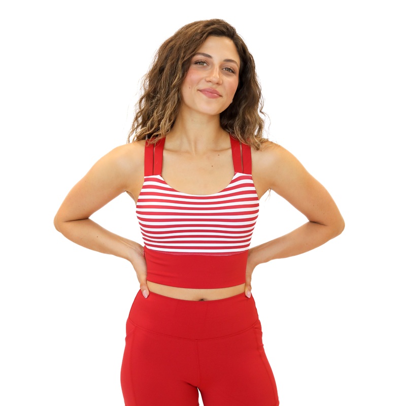 Sierra Sports Bra – Cherry Stripe