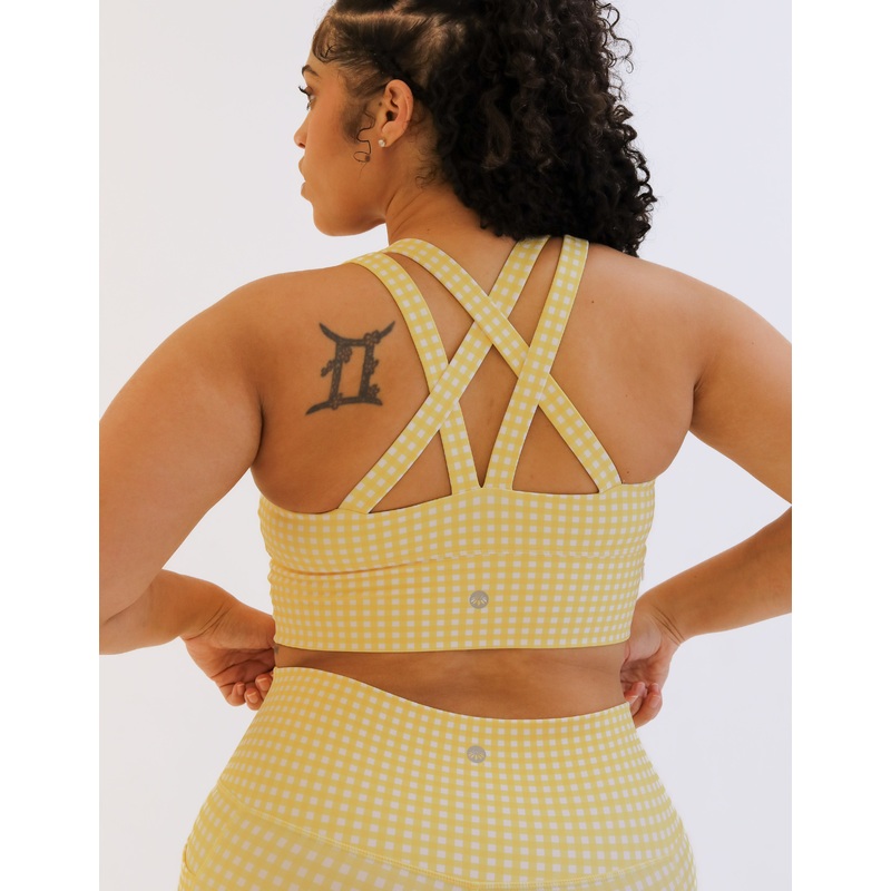 Sierra Sports Bra – Yellow Gingham