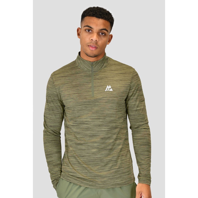 Trail 1/4 Zip – Khaki Green Multi