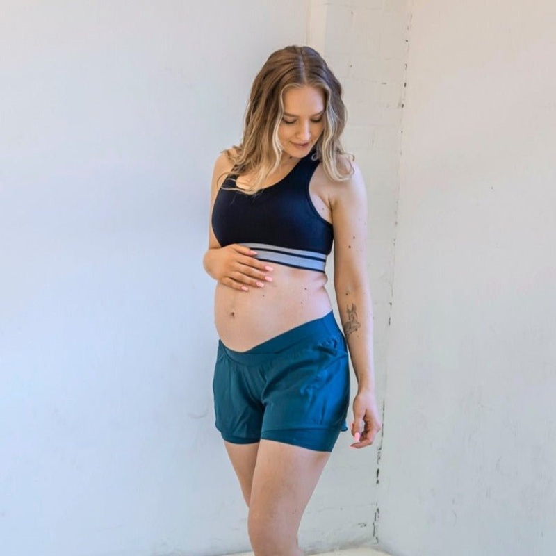 Under Panel Maternity Shorts – Pacific – S ONLY – FINAL SALE