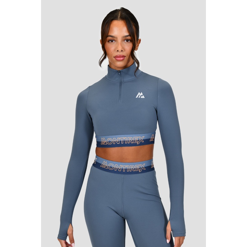 Icon Contrast 1/4 Zip – Greyed Indigo/Province/Agency