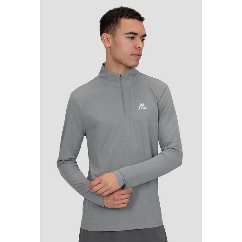 Peak Gridded 1/4 Zip – Platinum Grey
