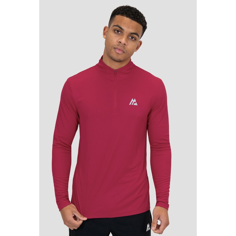 Peak Gridded 1/4 Zip – Spiced Cherry
