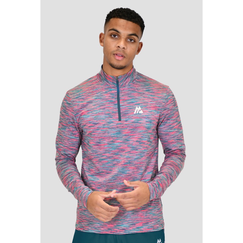 Trail 1/4 Zip – Teal/Pink