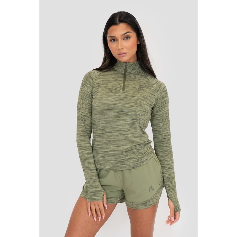 Women’s Trail 1/4 Zip – Khaki Multi