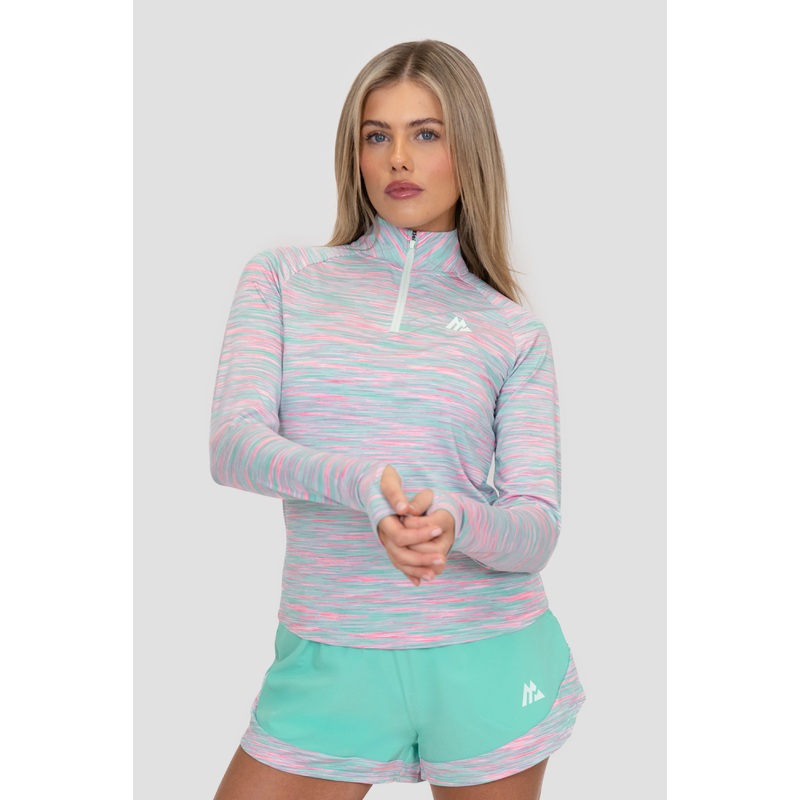 Women’s Trail 1/4 Zip – Pink/Green