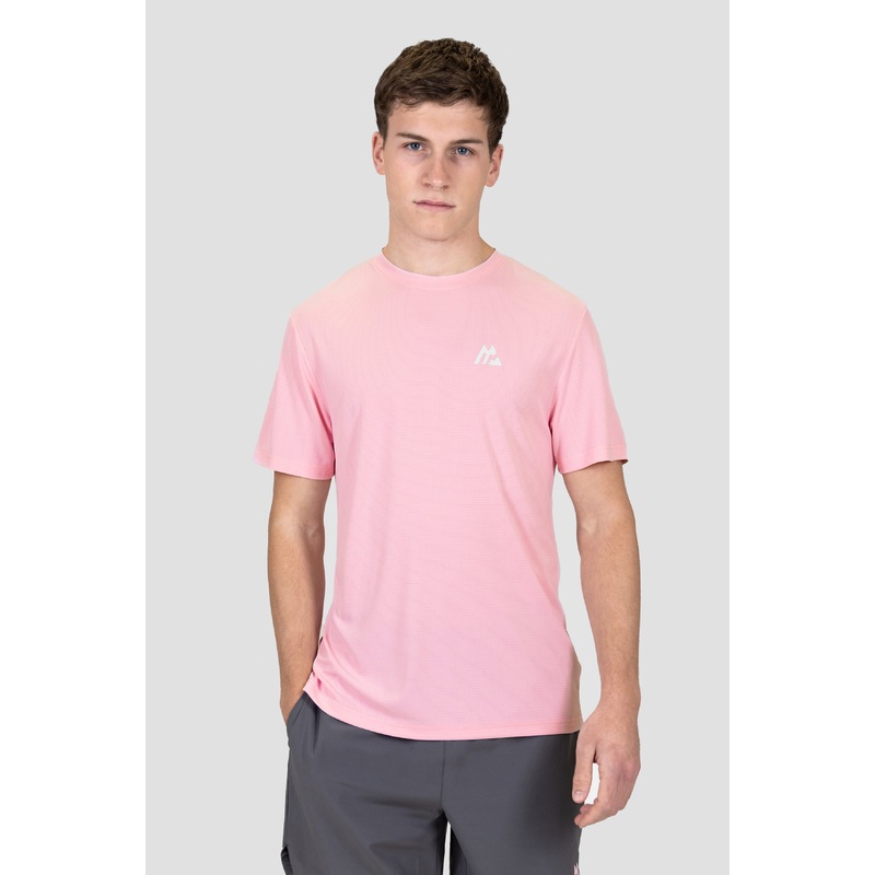 Peak Gridded T-Shirt – Light Pink