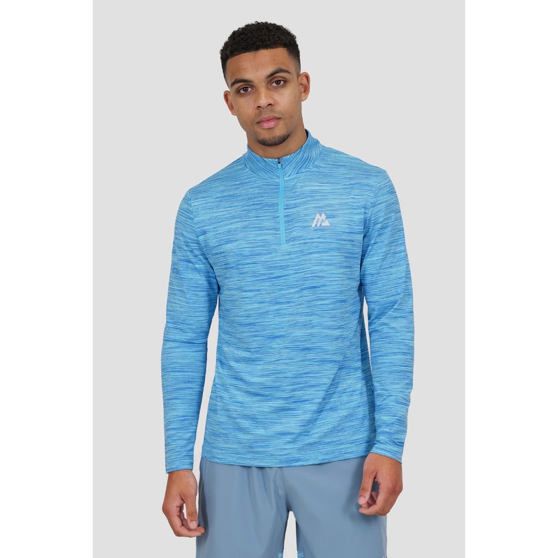 Trail 1/4 Zip – Neon Blue Multi