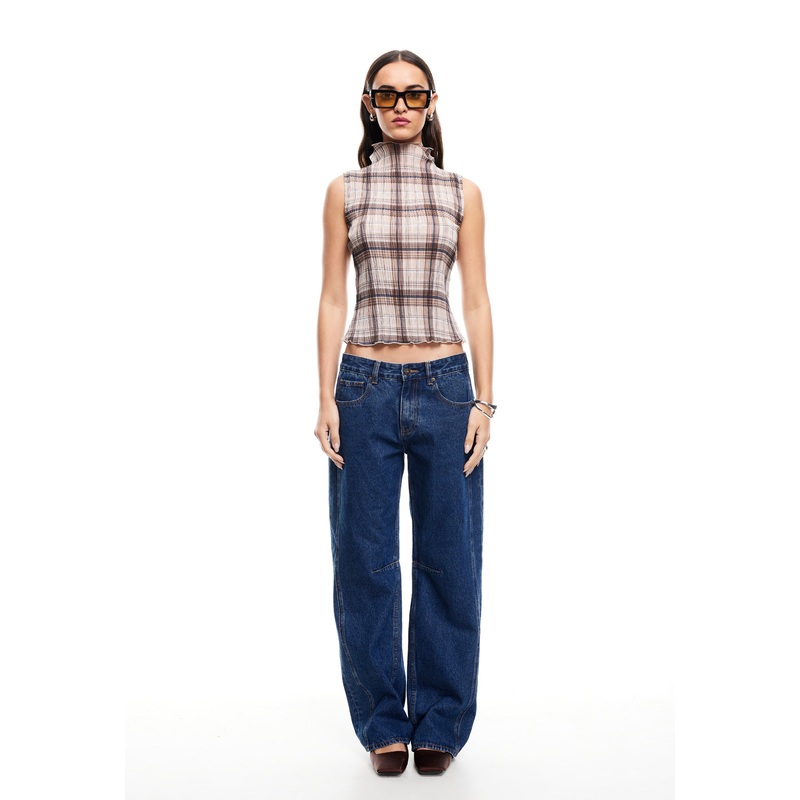 FORD TOP – TAN PLAID