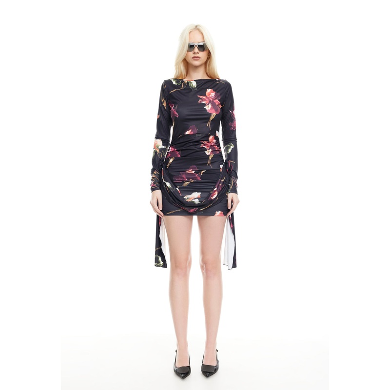 GLORY MINI DRESS – ONYX FLORAL