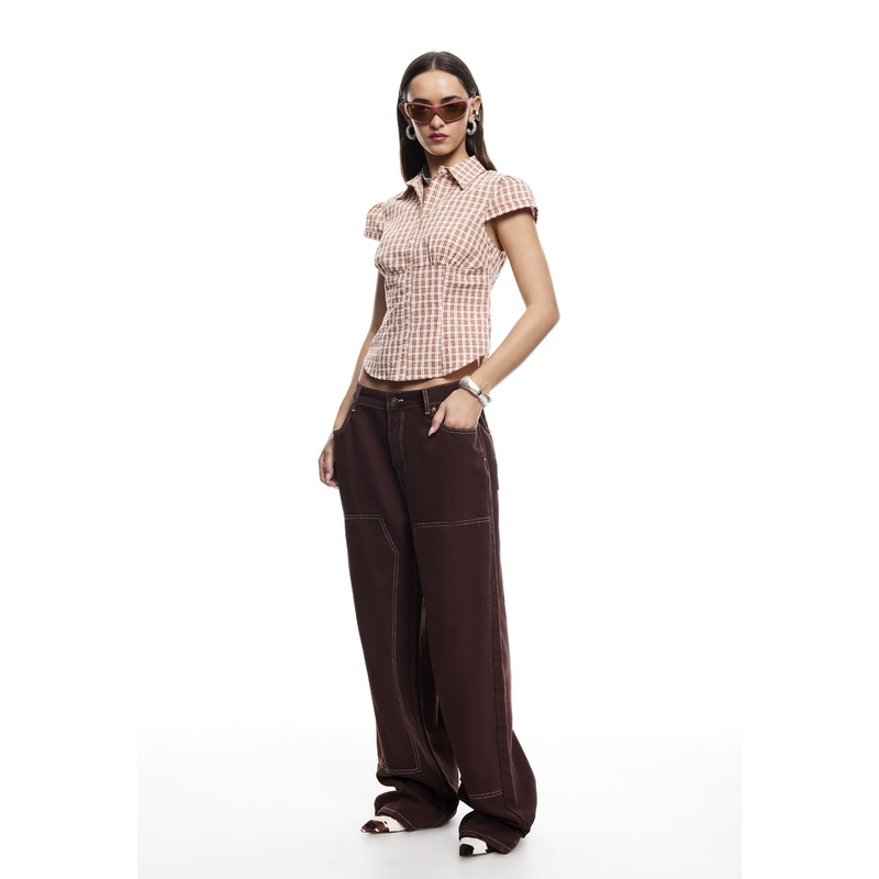 MON CHERI BLOUSE – PINK CHECK