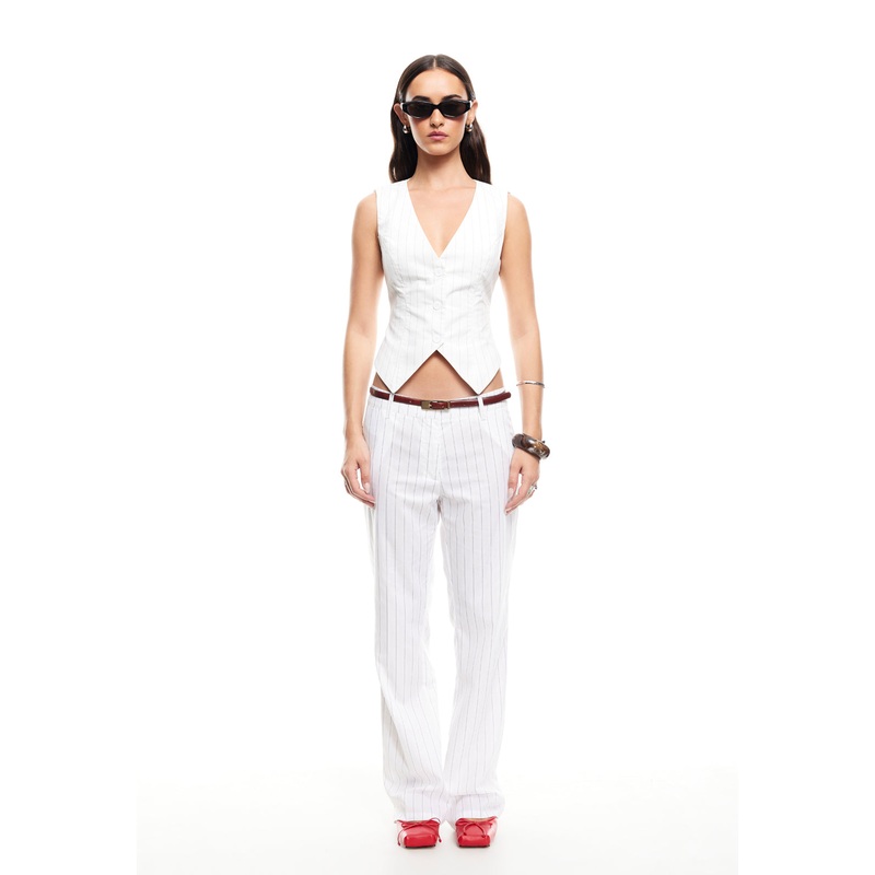 VALLEY VEST – PORCELAIN PINSTRIPE