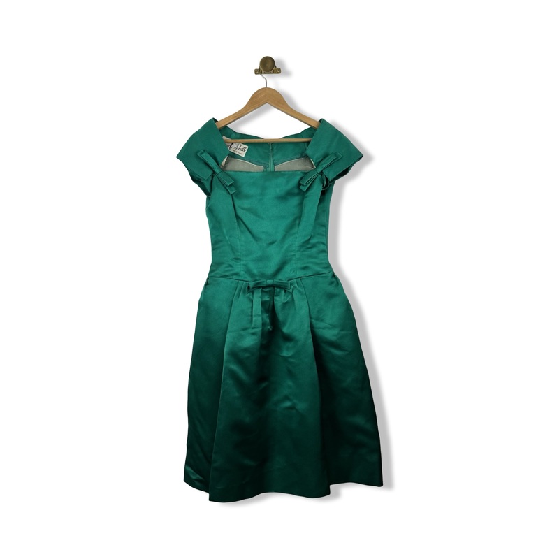 Vintage Suzy Perette Off Shoulder Bow Dress