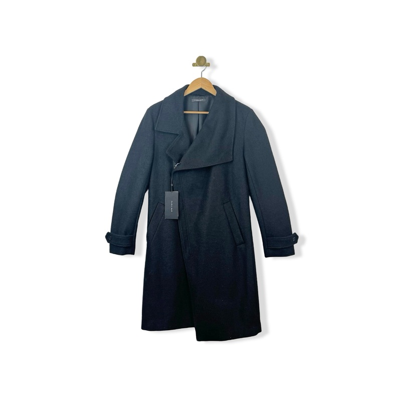 Zara Man Wool Blend Zip Coat
