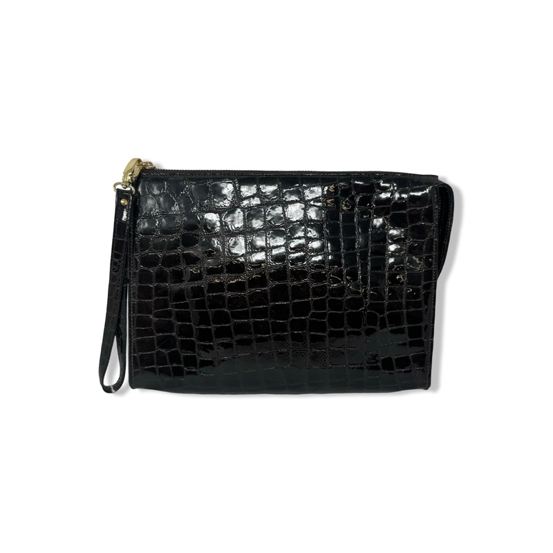 Zina Eva Croc Embossed Clutch