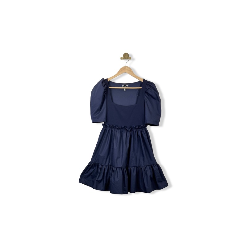 AQUA Puff Sleeve Tiered Dress