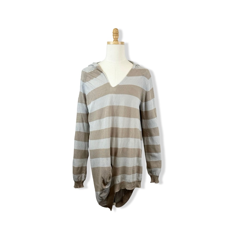 Duckie Brown Striped V Neck Sweater