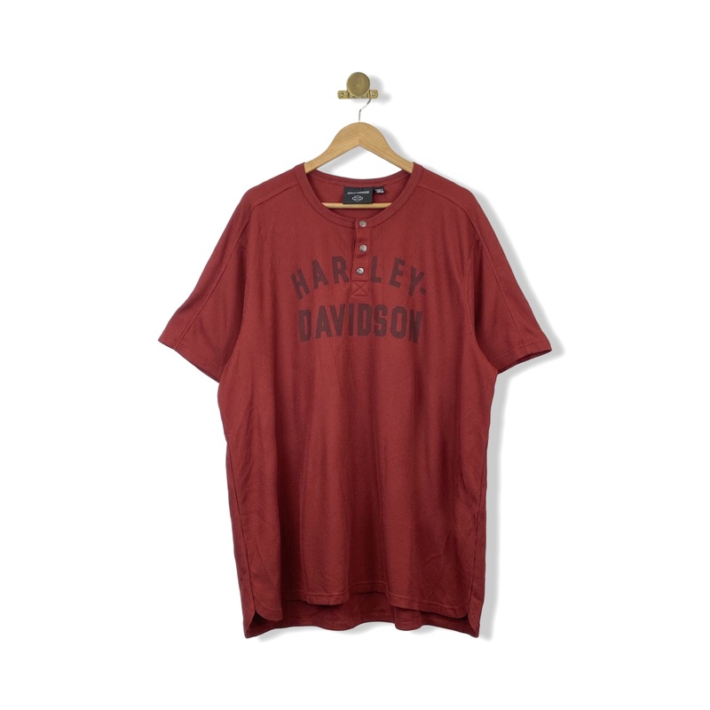 Harley Davidson Button Collar Logo T Shirt