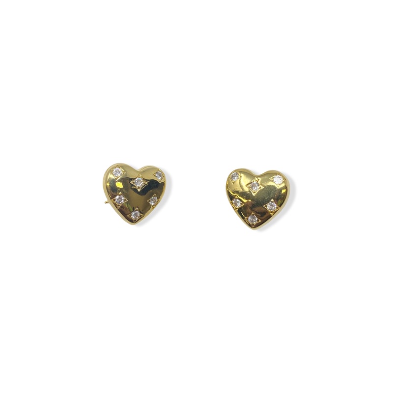 Ana B 14K Gold Plated Heart Stud Earrings