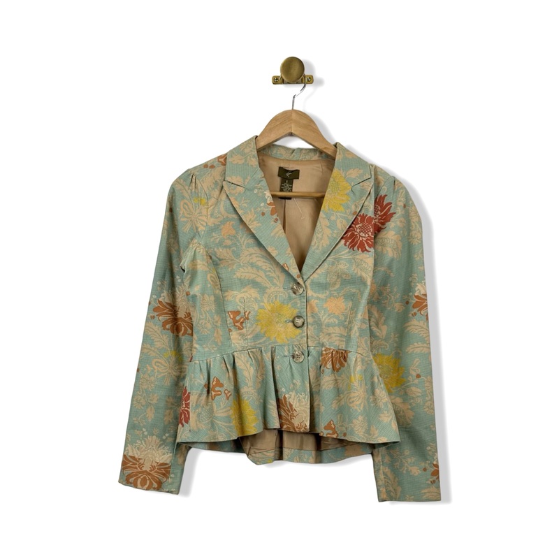 Anthropologie Fei Floral Peplum Blazer