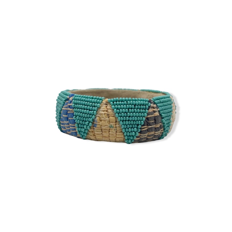 Beaded Textile Bangle Bracelet
