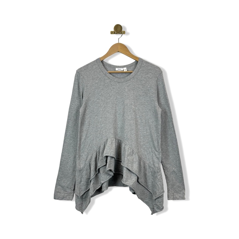 Wilt Gray Ruffle Hem T-Shirt