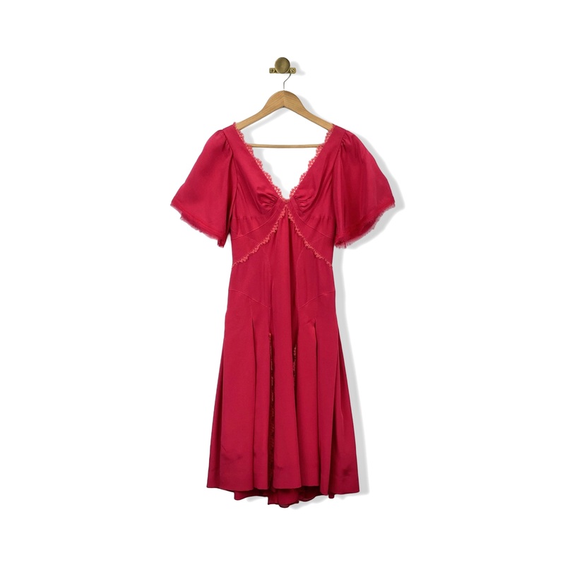 Zac Posen Crepe Raspberry Dress