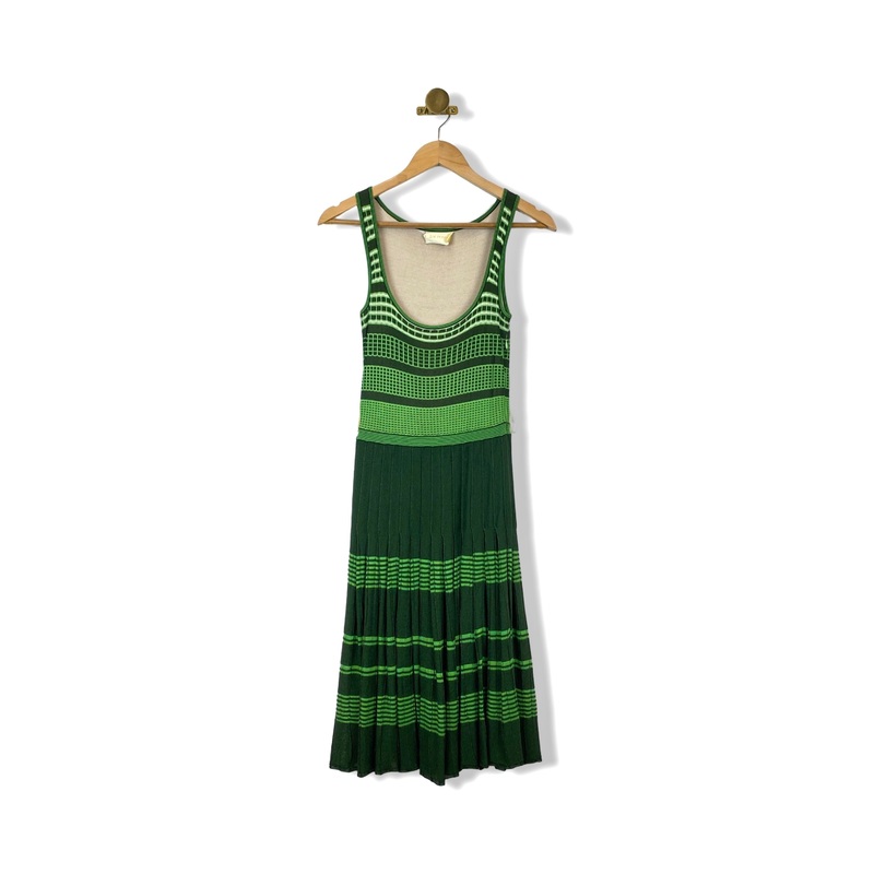Zac Posen Galaxy Knit Pleated Tank Dress