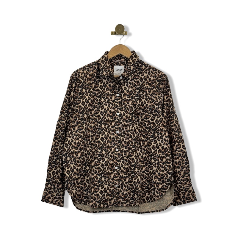 Aerie Off-Duty Leopard Flannel Pajama Shirt
