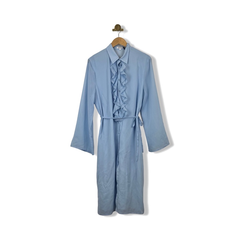 Area Stars Ruffled Chiffon Shirt Dress